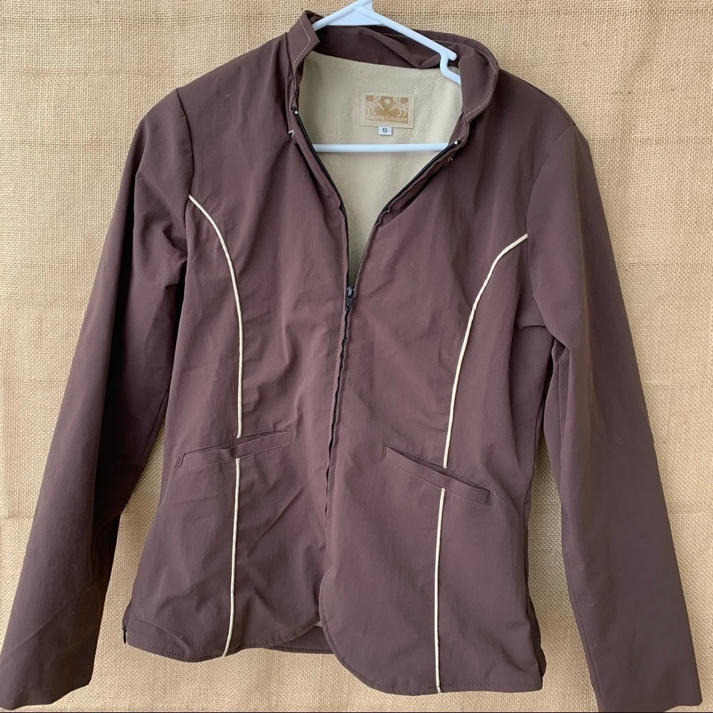 Equine Couture Geneva Soft Shell Zip Brown Jacket Equestrian Riding Women Small
